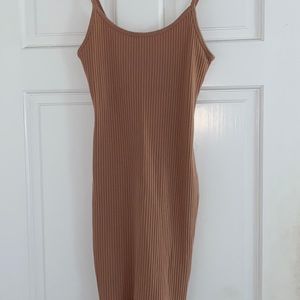 Tan Basic Knit Dress